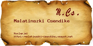 Malatinszki Csendike névjegykártya